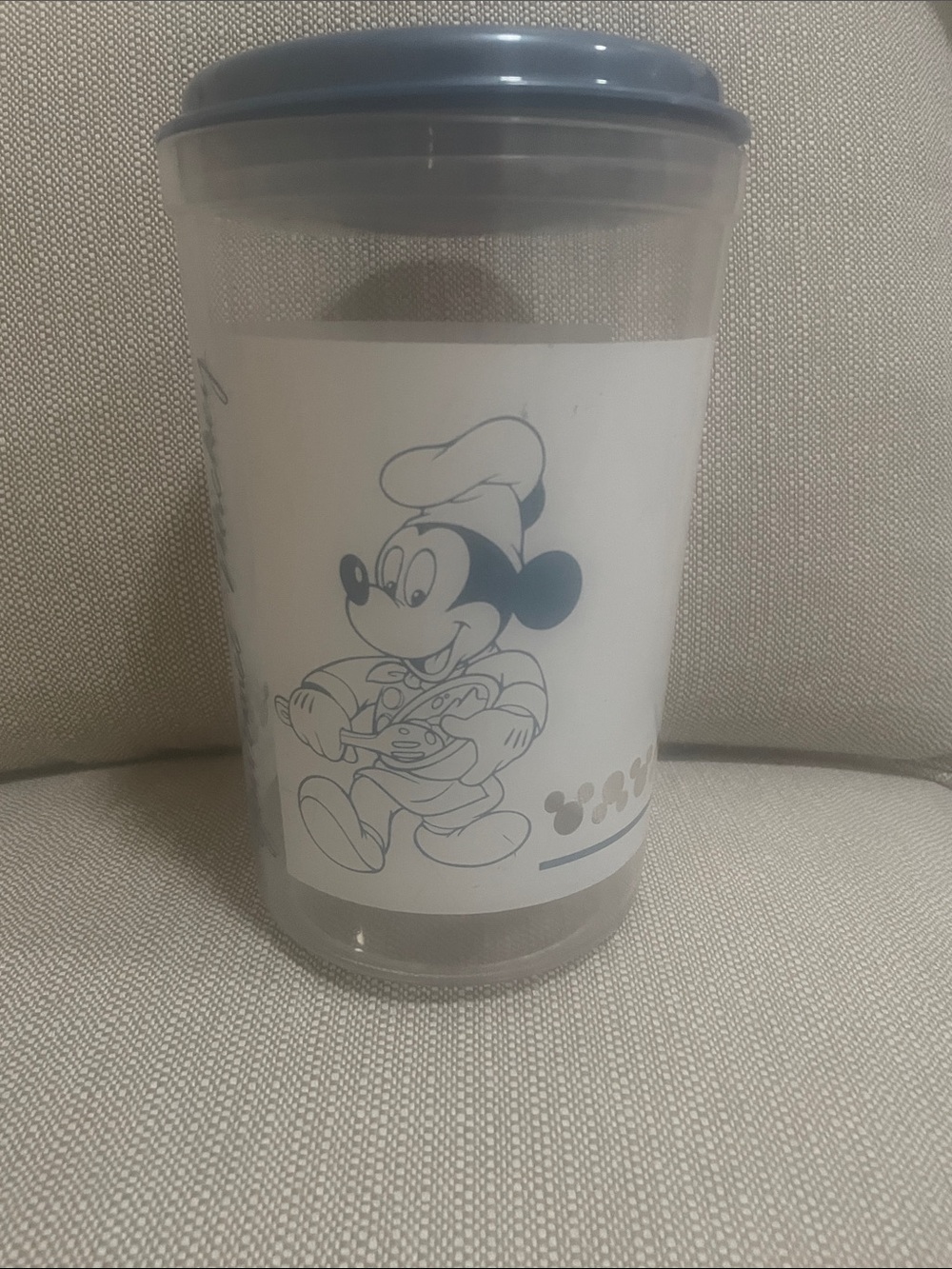 Disney Clear Food Storage Container with Light Blue Lid and Mickey Design